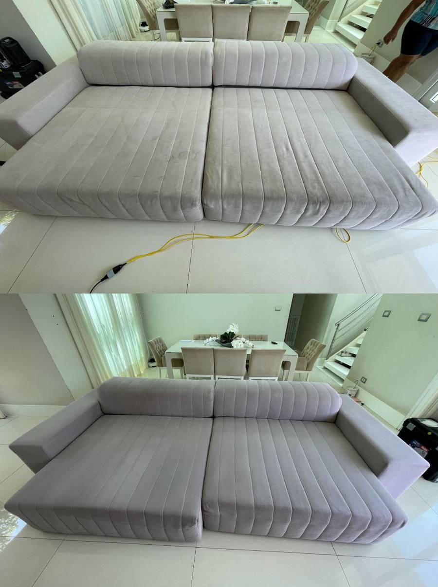 Limpeza de sofá a domicílio antes e depois